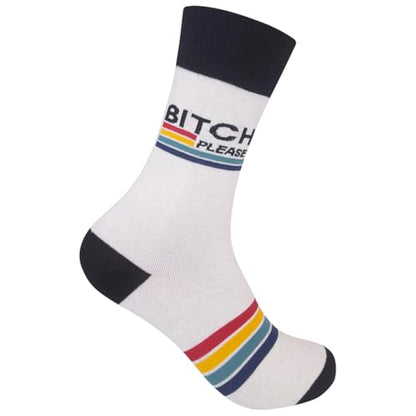 FUNATIC Socks with Funny and Profane Sayings, Sarcastic Gift for Men Women - color: Bitch Please
