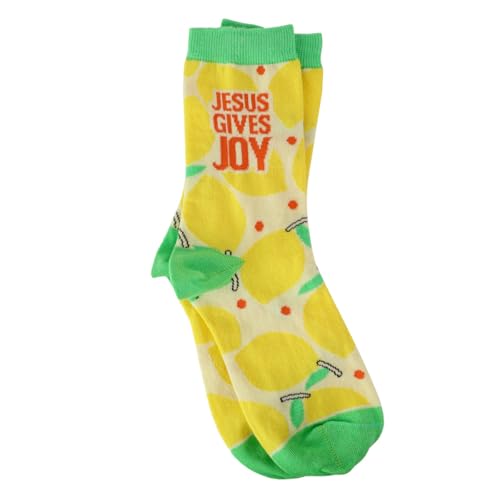 Kerusso Adult Socks, Christian Fun Socks, Novelty Socks, Cotton Blend Sock, One Size Fits Most - color: Lemon Yellow