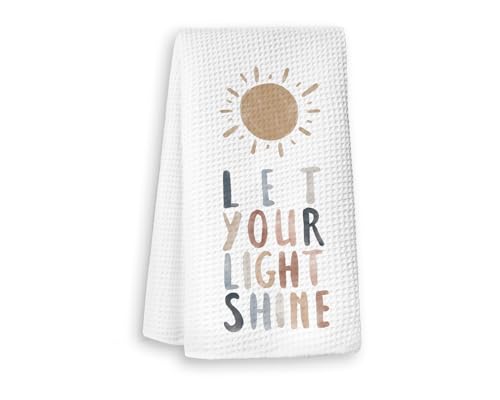 Christian Gifts for Women Kids Hand Towels, Housewarming Kitchen Dish Towel, Bible Verse Let Your Light Shine, Decorative Kitchen Towels,Tea Towels for Kitchen,16×24 Inches - color: Let Your Light Shine