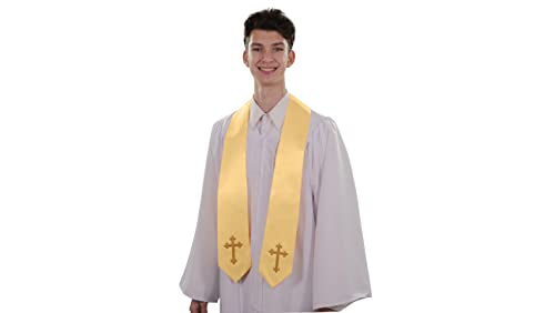 CLERKMANS Choir Stole with Crosses - color: Antique Gold
