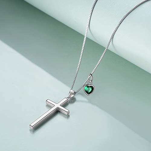 POPLYKE Cross Necklace 925 Sterling Silver Philippians 4:13 I Can Do All The Things Inspirational Necklace Gifts for Women Men 20+2'' - color: silver-05 May