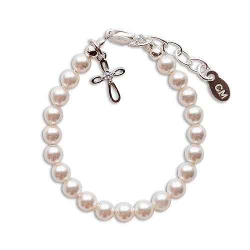 Cherished Moments Girls Godchild Cross Bracelet, .925 Sterling Silver - color: MED (9 months - 4 years)