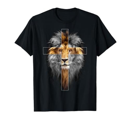 Jesus Lion of Judah | Christian T-Shirt - color: Black, size: Large