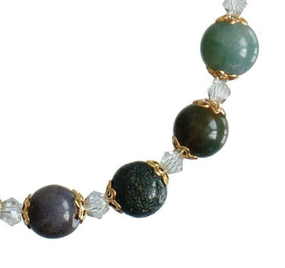 Sine Cera Multicolor Onyx/Gold Trim 1 Decade Catholic Rosary Bracelet, Round 8mm Beads