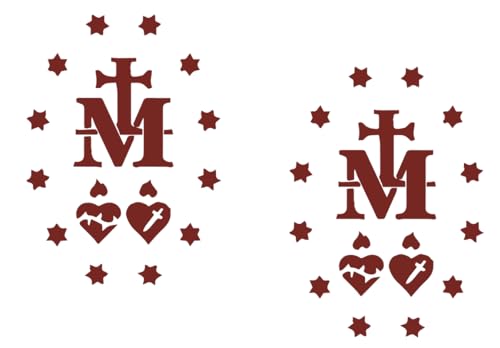 2 Pack - Miraculous Medal of Virgin Mary - Catholic Church | Car Decal Vinyl Sticker Graphics | 4 Inches Wide by 5.5 Inches Height HGC1573A.030 Dark Red - color: Dark Red, size: 4" Width by 5.5" Height
