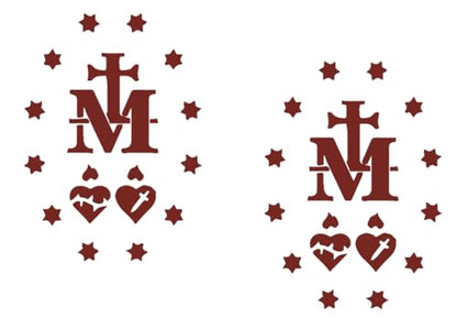 2 Pack - Miraculous Medal of Virgin Mary - Catholic Church | Car Decal Vinyl Sticker Graphics | 8 Inches Wide by 11 Inches Height HGC1573B.030 Dark Red - color: Dark Red, size: 8" Width by 11" Height