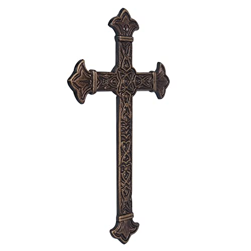 DreamsEden Metal Cross Christian Wall Art, Antique Hanging Religious Cross Decor Vintage Living Room Bedroom Home Decoration - color: Antique