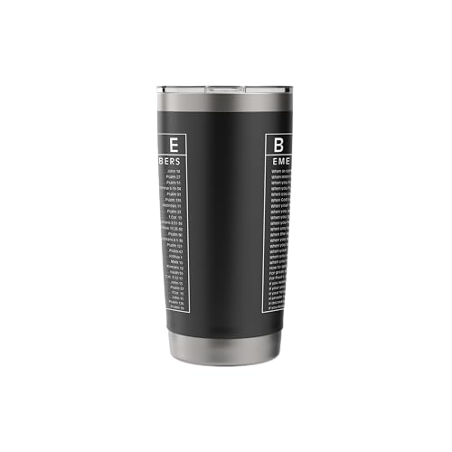 Bible Emergency Hotline Numbers Bible Verse Scripture Gift Stainless Steel Insulated Tumbler - color: Black