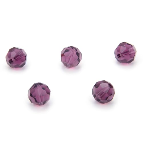 100pcs Adabele Austrian 4mm (0.16 Inch) Small Faceted Round Crystal Beads Amethyst Compatible with Swarovski Crystals Preciosa - color: Amethyst, size: 4mm Small (100pcs)