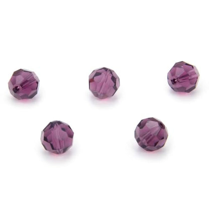 100pcs Adabele Austrian 4mm (0.16 Inch) Small Faceted Round Crystal Beads Amethyst Compatible with Swarovski Crystals Preciosa - color: Amethyst, size: 4mm Small (100pcs)