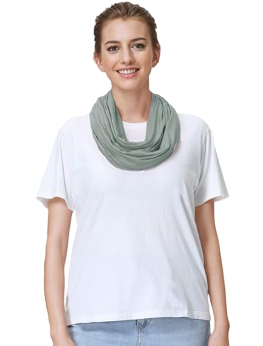 Lina & Lily Premium Modal Jersey Knit Women's Infinity Scarf Loop Lightweight - color: Dusty Mint