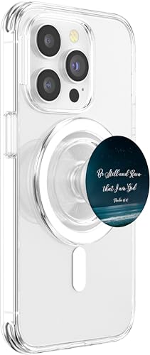 Be Still and Know that I Am God Psalm 46:10 Christian Quote PopSockets PopGrip for MagSafe - style: Magnetic PopGrip