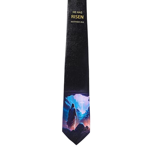 ASVP Shop Easter Mens Ties Jesus Resurrection Cross Necktie Tie Religious Neckties Christianity - style: Jesus Rises