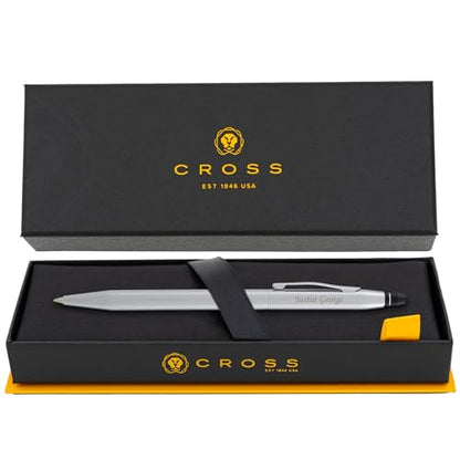 Cross Click Personalized Click Action Ballpoint Pen in Polished Chrome - color: Polished Chrome