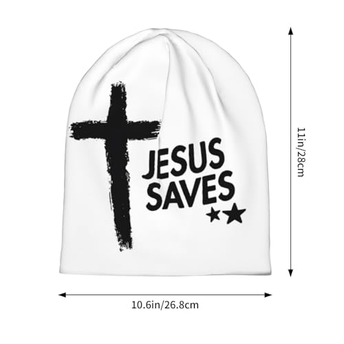 Jesus Christian Cross Beanie Chemo Hat Cancer Headwear Knitted Hats Slouchy Cap for Adults Women Men - color: Jesus-v00002
