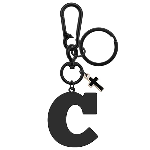 Dabihu Letter Keychain Christian Letter A-Z Alphabet Keyring for Backpack Handbag Alphabet Monogram Key Chain - color: C