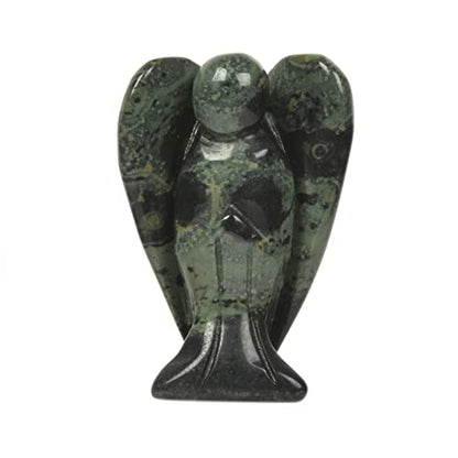 Justinstones Carved Kambaba Jasper Gemstone Peace Angel Pocket Guardian AngelHealing Statue 2 inch - color: Kambaba Jasper
