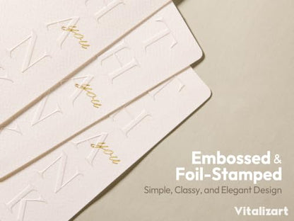 Vitalizart Debossed Thank You Cards with Envelopes 16 Pack 4.3" x 5.5" - color: White Card White Envelope, size: 16 pcs