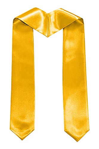 MyGradDay Plain Graduation Stole Colorful Stole for Adult Length 60",Rich in Color - color: Gold
