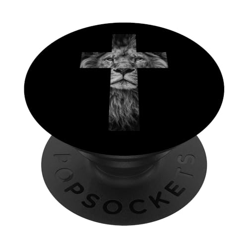 Lion Cross King Lord Jesus Bible Judah PopSockets Adhesive PopGrip - style: Adhesive PopGrip