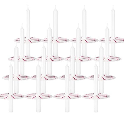 100 Pack 4 Inch White Church Taper Candles with Drip Protectors - color: white-4"100pcs