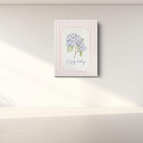 BEASTZHENG Enjoy Today Purple Hydrangea Canvas Wall Art Farmhouse Decor - color: Enjoy today