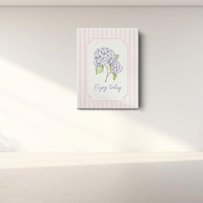 BEASTZHENG Enjoy Today Purple Hydrangea Canvas Wall Art Farmhouse Decor - color: Enjoy today