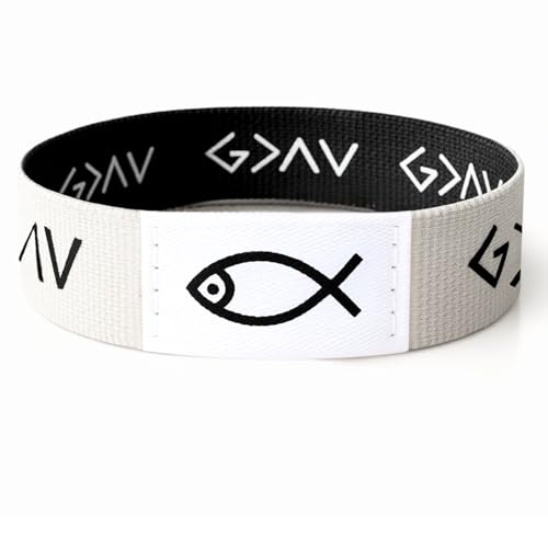 Lusinus Bible Verse Bracelets, Tap for Scripture, NFC Daily Wristband - color: WHITE (God is Greater)
