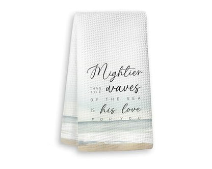 Christian Bible Verse Scripture Kitchen Towels,Coastal Kitchen Towels,Christian Gifts for Women Men,Housewarming Gift,Summer Hand Tea Towel for Home Kitchen Decor,16×24 Inches