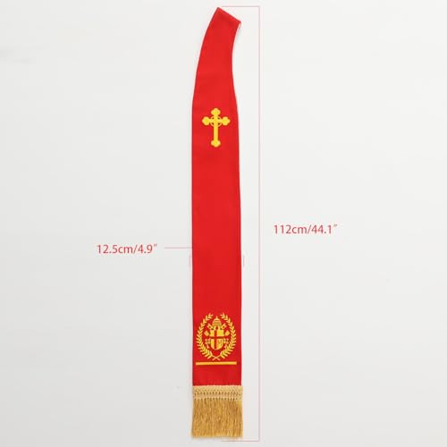 BLESSUME Church Clergy Pastor Reversible Stole - color: Red and White 4