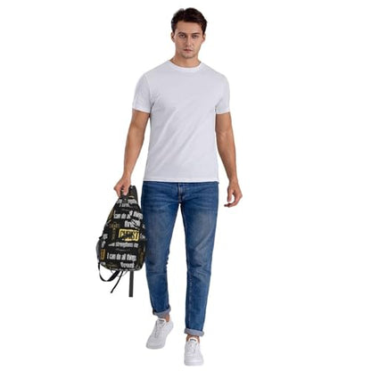 Jesus Christian Cross Sling Backpack Shoulder Chest Bag For Men Women Hiking Travel Crossbody Daypack - color: Jesus Christian Cross-0001