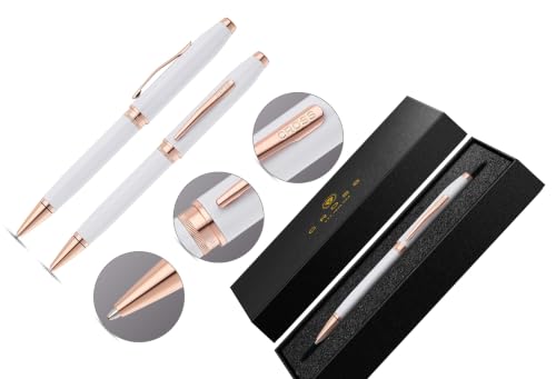 Cross Foundry Pearl Metallic White with Rose Gold Pen (White, Ballpoint) - color: White