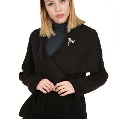 Brooch Pins For Women Fashion Elegant Brooches Lapel Badges Coat Sweater Scarves Shawl Dress Accessory Wedding Party Prom Jewelry - color: golden
