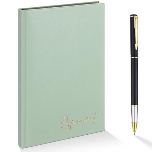 Engrowtic Wedding Officiant Book with Pen 5.25x8.25,Light Green,Classic - color: Light Green, style: Classic