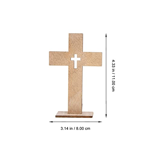 20pcs Wooden Crosses for Crafts Unfinished Wood Crosses Mini Standing Cross Holy Cross Collectible for Easter Decoration Table Display Dining Wedding Party Decor