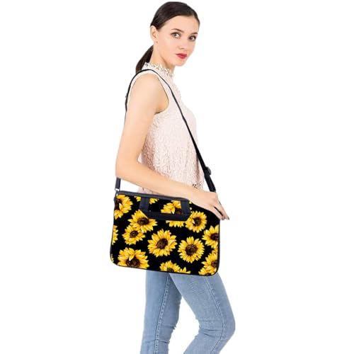 RICHEN 10 inch Messenger Bag Carrying Case with Handle Accessory Pocket Fits 7 to 10-Inch Laptops/Notebook/Kids Tablet (7-10.2 inch, Sunflowers) - color: Sunflowers, size: 7-10.2 inch