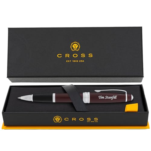 Cross Bailey Personalized Rollerball Pen in Red Lacquer with Chrome Trim - color: Red