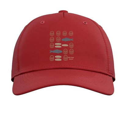 2 Fishes 5 Breads Jesus Feeds The 5000 Christian Bible Verse Adjustable Baseball Hat - color: Red