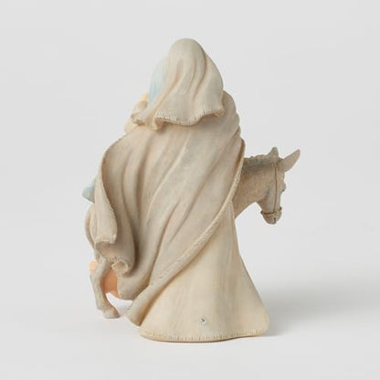Enesco Foundations the Holy Family with a Donkey Figurine, 5.16 Inch, Multicolor