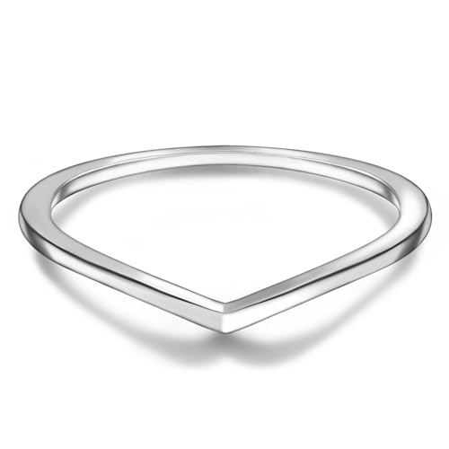 Helonley Birthstone Stack Rings for Women: 925 Sterling Silver Stacked Ring - color: Wishbone Ring