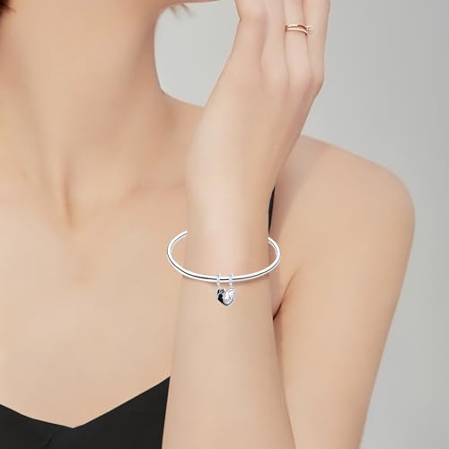 LUXILLA 925 Sterling Silver Charm Golden Family Tree Sparkling Cross Cute Dragon Charms Fits Bracelets Necklace Pendant Bead Jewelry Gift for Women Family Friends - color: Couple Cat Charm