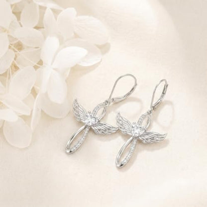 Cross Earrings for Women 925 Sterling Silver Cross Dangle Leverback Drop Earrings Christian Religious Jewelry Gifts Hypoallergenic