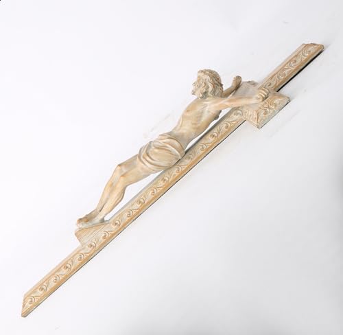 BC Catholic Crucifix Wall Cross, 12" H Jesus Christ Home Decor - color: Wooden