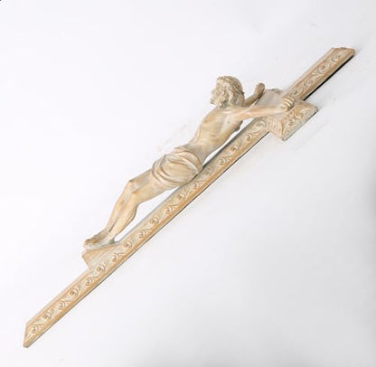 BC Catholic Crucifix Wall Cross, 12" H Jesus Christ Home Decor - color: Wooden