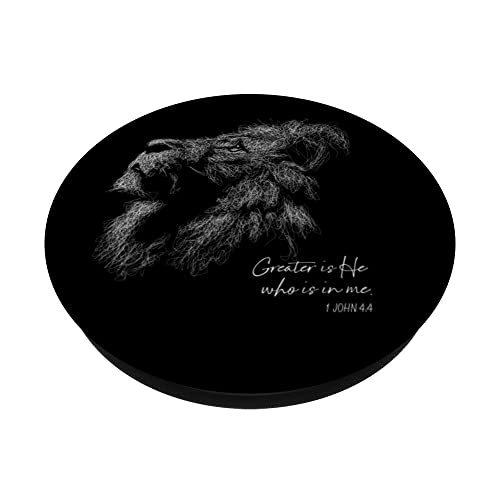 Lion of Judah - 1 John 4:4 Bible Verse PopSockets Swappable PopGrip