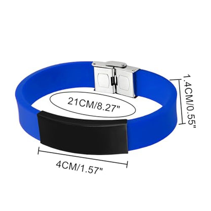 Bible Verse Isaiah 6:8 Bracelets - 2Pcs Inspirational Isaiah 6 8 Cuff Bracelet with Cross Symbol Christian Jewelry Silicone Wristband with Bible Quote For Men Women - color: Blue+Red
