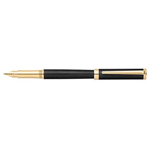 Sheaffer Intensity Engraved Matte Black Fountain Pen with Chrome Cap, Trim, and Medium Nib - color: Engraved Matte Black, style: Fountain Pen, Medium Nib