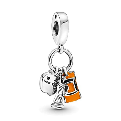 Sport Religious Charm 925 Sterling Silver Pendant,Jewelry Beads Gifts for Women Bracelet&Necklace - color: Statue of Liberty