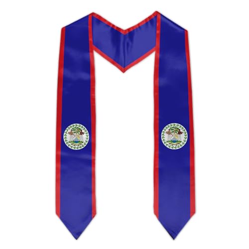 Graduation Flag Stole Sash Scarf Day Gifts - color: Belize Flag