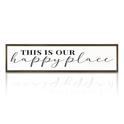 Rustic Wood Sign, Decorative Wooden Wall Sign, Farmhouse Table Decor, Decoration for the Home Party, New House Decor Indoor Outdoor, Garden Yard Decoration, This is Our Happy Place Sign 17.8x4x1.2 In - color: Day Sign 15